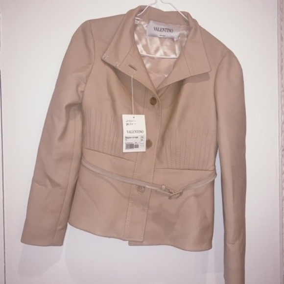 Valentino Jackets & Blazers - VALENTINO TAN BELTED BLAZER- TAGS ON